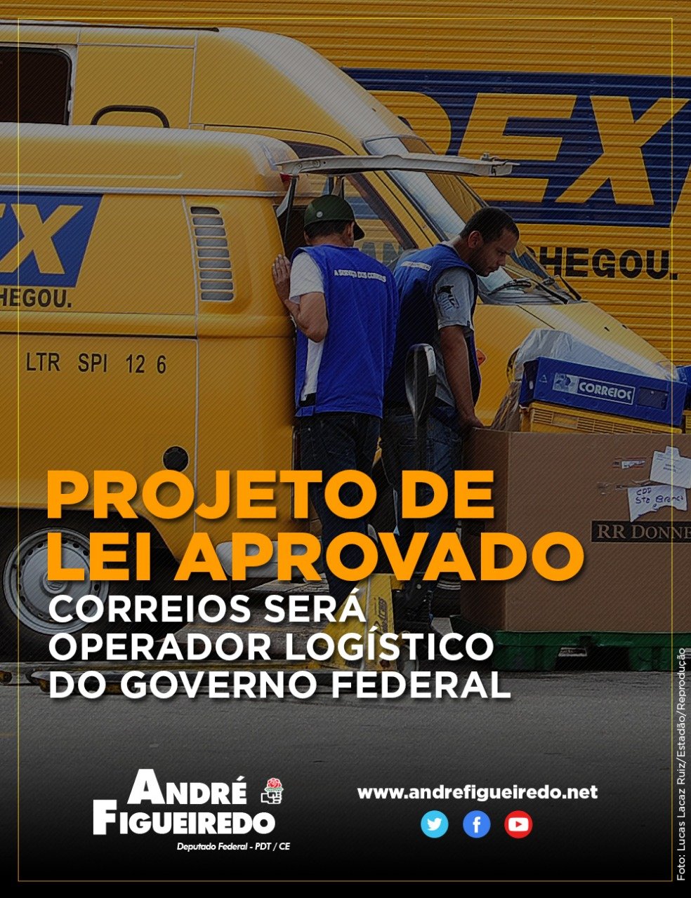 Projeto de André Figueiredo faz dos Correios operador logístico do governo e deve triplicar receitas da empresa