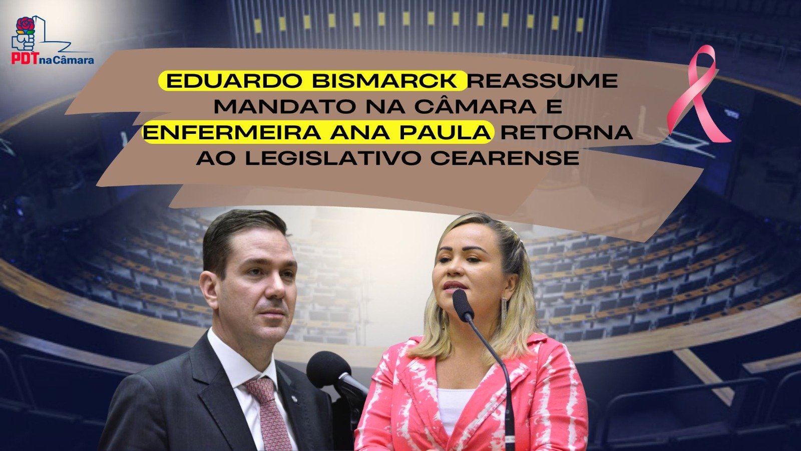 Eduardo Bismarck reassume cadeira na Câmara e Enfermeira Ana Paula retorna ao Legislativo cearense