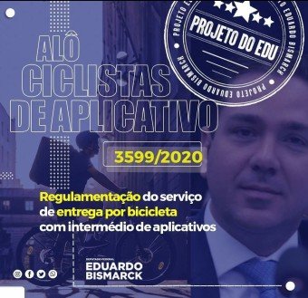 Profissão de ciclistas por aplicativos poderá ser regulamentada